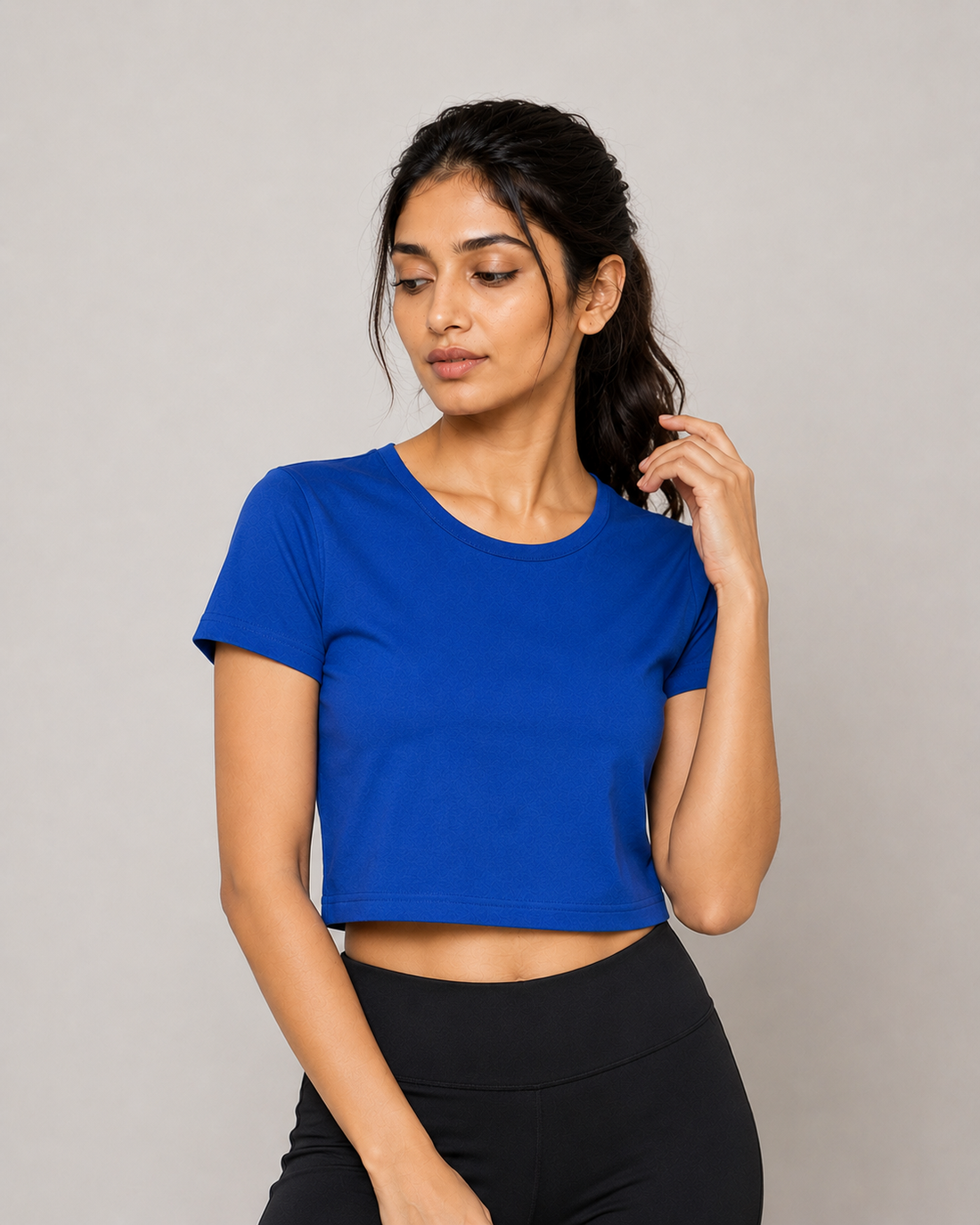 Crop Top Women T-shirt-Royal Blue