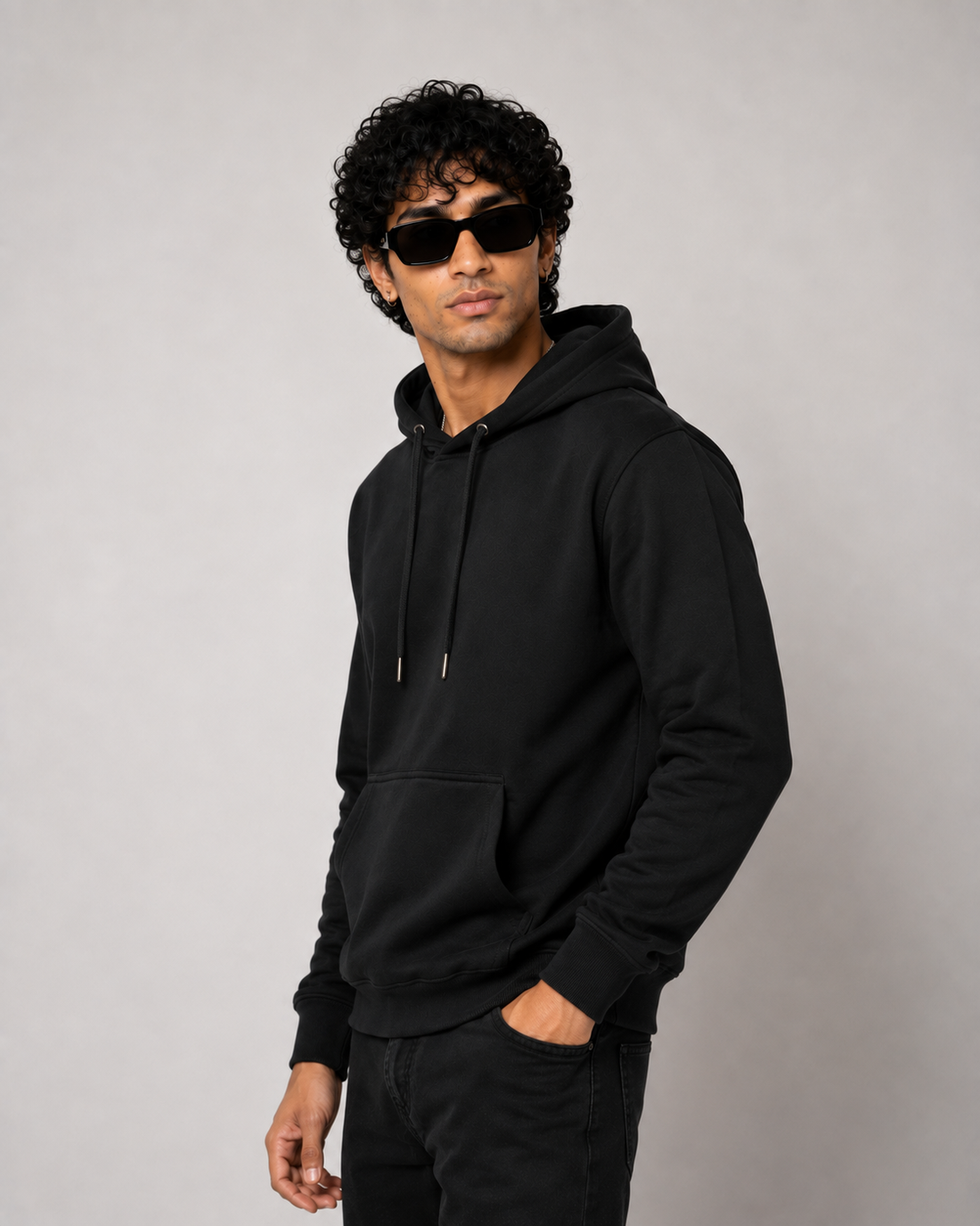Premium Classic Pullover Hoodie-Black