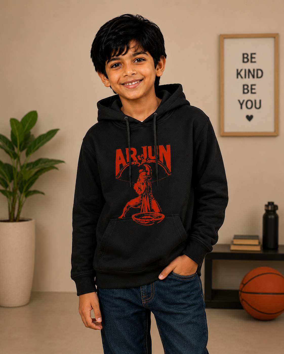 Arjuna Black Kids Pullover Hoodies