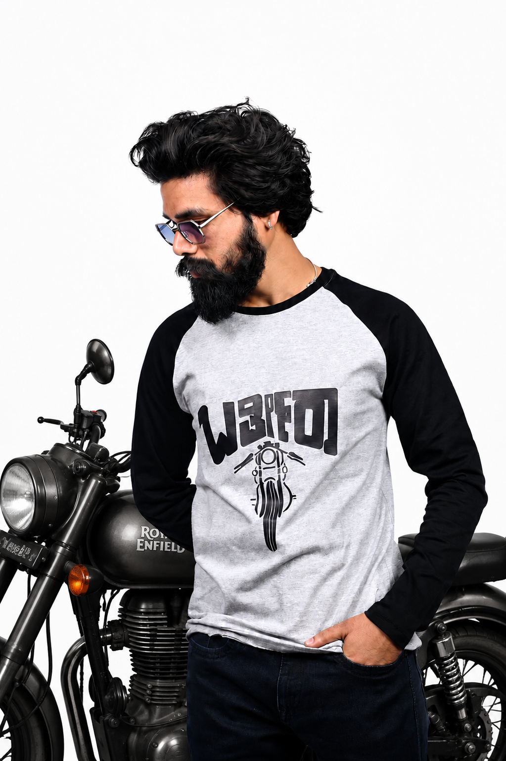Bike Ride Bartira Kannada printed Raglan Full-sleeves T-shirt