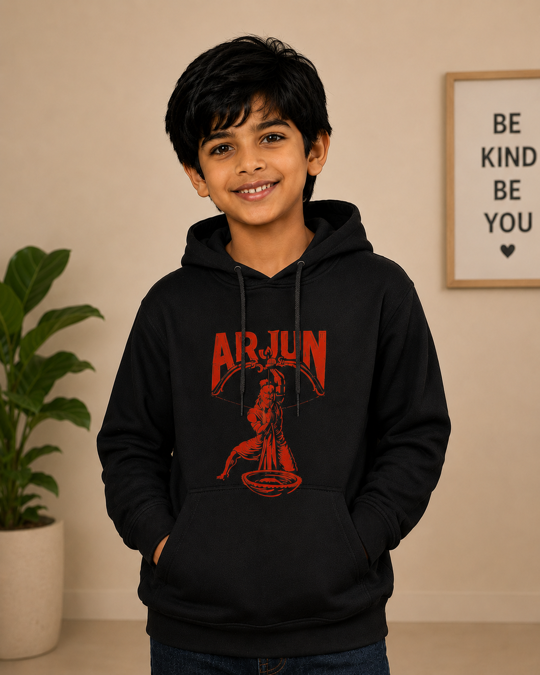 Arjuna Black Kids Pullover Hoodies