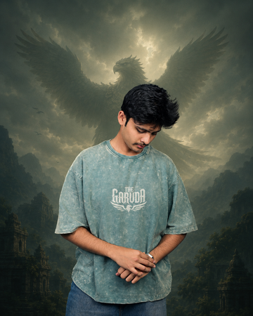 Garuda optic wash Printed Oversized T-shirt