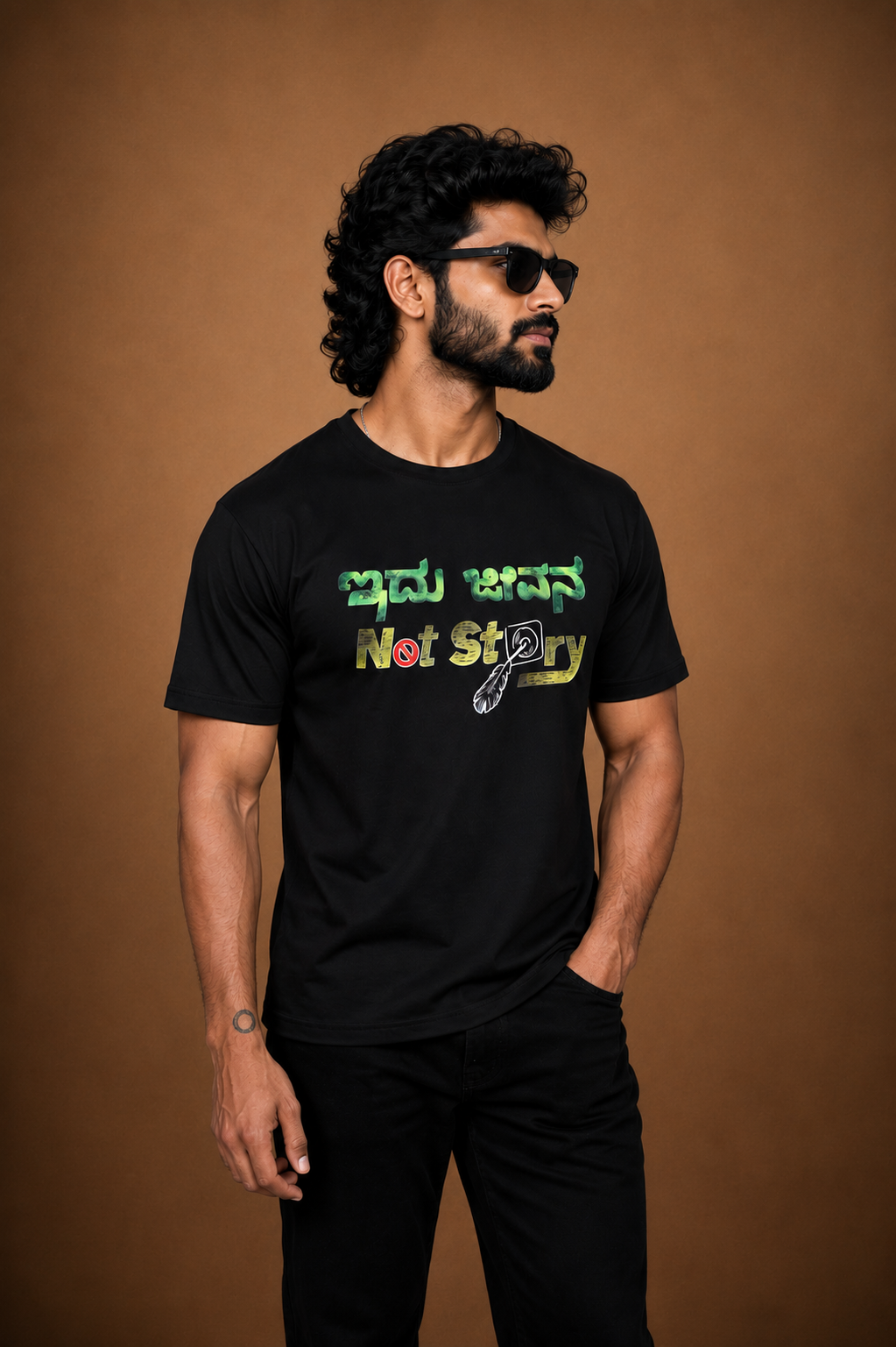 Idhu Jeevana Not Story Printed Kannada T-shirt