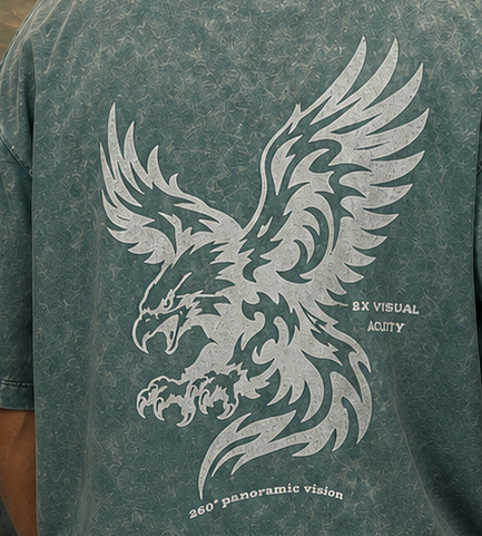 Garuda optic wash Printed Oversized T-shirt