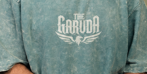 Garuda optic wash Printed Oversized T-shirt