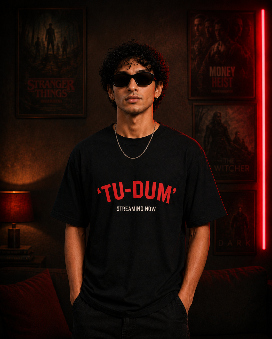 TU-DUM Streaming now Netflix Printed Oversized T-shirt