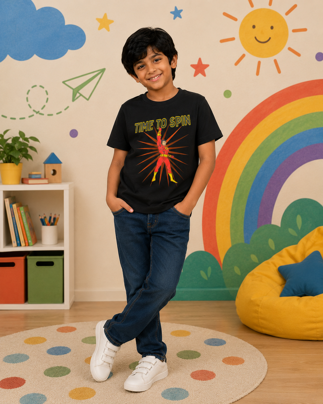 Time to spin kids T-shirt Black