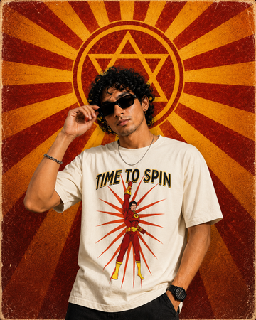 Time to Spin Printed Oversized T-shirt