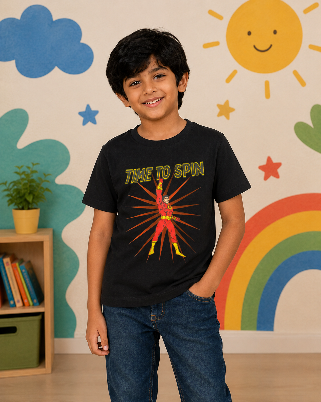 Time to spin kids T-shirt Black