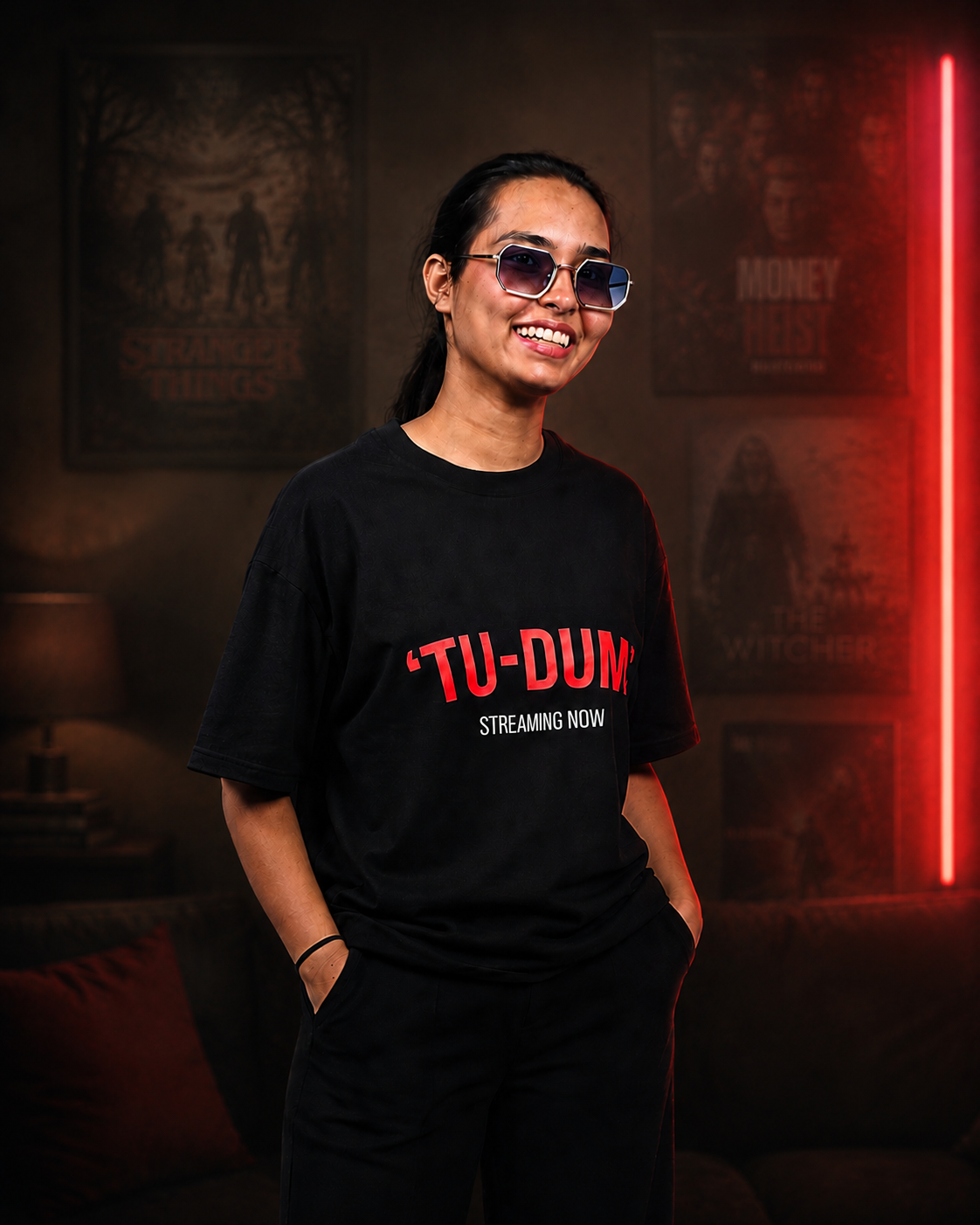 TU-DUM Streaming now Netflix Printed Oversized T-shirt
