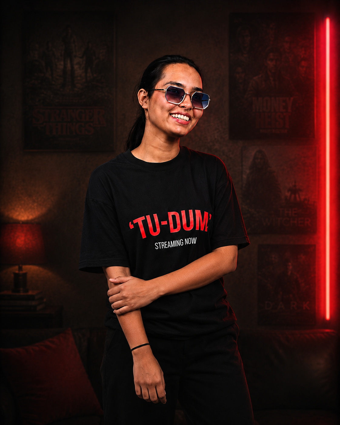 TU-DUM Streaming now Netflix Printed Oversized T-shirt